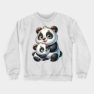 Panda with baby. Crewneck Sweatshirt